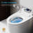 Smart Toilet Bidet With Foot Sensor Open Cover/Seat, Self-Cleaning Nozzle, Three Level Heated Seat, Airflow, Led Display, Night , Knob Control, Soft Close, Auto Flush, And Remote Control - White Iron