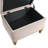 Ottoman storage bench, recessed support hinge top easy to open, rivet trim around, bedroom, entrance, living room, linen-999780926