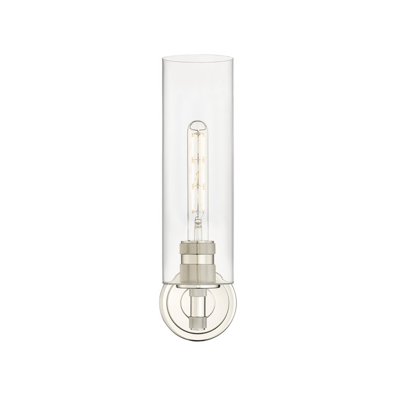 Applique murale 1 lumière Crown Point, Clair, H 15,5 po x l 3,88 po x P 6,5 po, Nickel poli