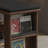 Nut-brown Black Solid Wood Microfiber Leather Upholstered Bench