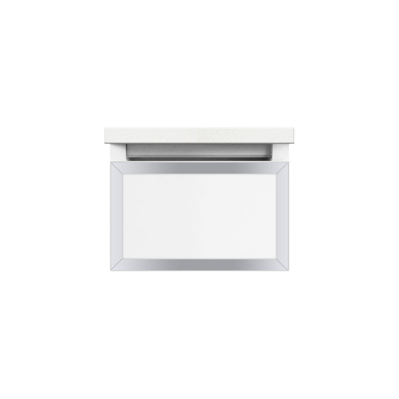 Profiles Framed 12.13" Single Bathroom Vanity Base, Beach/Matte Black, Yes, Full Drawer