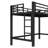 Twin  XL Size Metal Loft Bed with Ladder & Guardrails, Black, Space-Saving & Durable-193405428