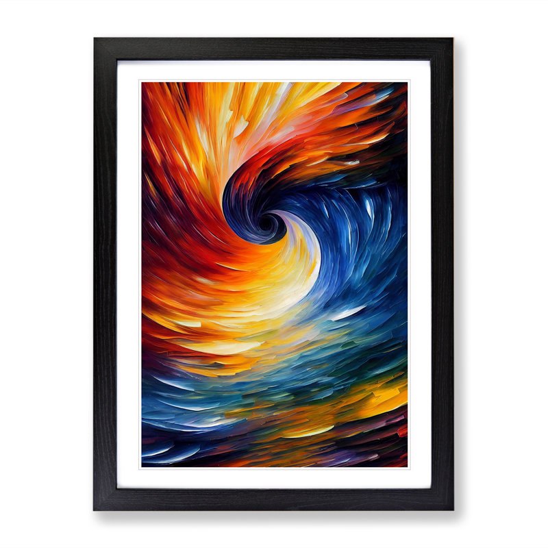 Ocean Wave Abstract No.5 - Framed Print, Black, 64cm H x 46cm W x 2cm D