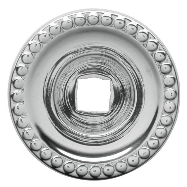 Beaded Knob Backplate, 1.3" H x 1.3" W x 0.1" D, Polished  Chrome