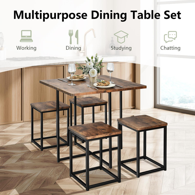 17 Stories Langsett 4 - Person Dining Set & Reviews | Wayfair