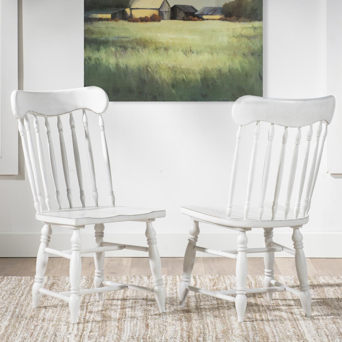 Country Living Vintage Market Oak Side Chair, White