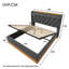 Modern Metal Frame Platform Linen Bed With Charging Ports-1497120191