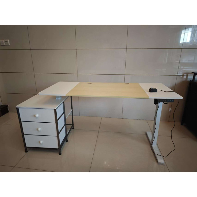 Bureau de jeu de 48 pouces avec tiroirs-classeurs et station de charge REAHome, noir