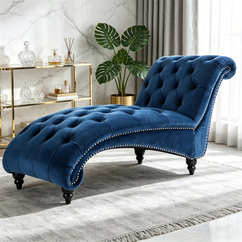Tufted Armless Chaise Lounge