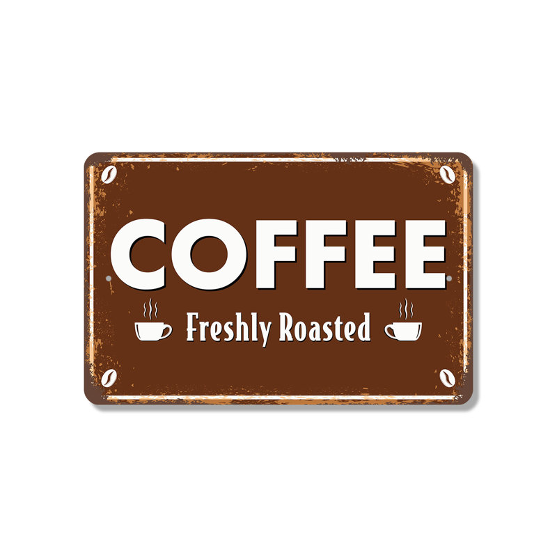 Enseigne en plastique 13 po x 20 po Coffee Street, H 13 po x l 20 po x P 0,1 po