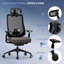 Chaise de bureau ergonomique avec appui-tête réglable, soutien lombaire et accoudoirs 4D-527127835-526819846