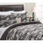 Ensemble de housse de couette réversible en microfibre noir et blanc-674184344