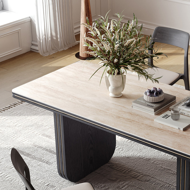 Ensemble de table de salle à manger rectangulaire vintage haut de gamme, H 29,5 po x L 63 po x l 31,5 po