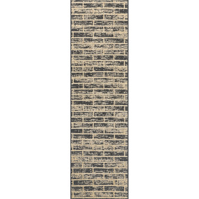 Tapis intérieur / extérieur gris anthracite / beige Calyb