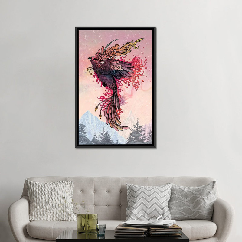 «Phoenix», impression sur toile, H 12 po x l 18 po x P 1,5 po, Pas de tapis, Toile tendue