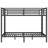 Queen Over Queen Metal Bunk Bed for Teens & Adults, Space-Saving, Noise-Reducing, No Box Spring Needed, Black
