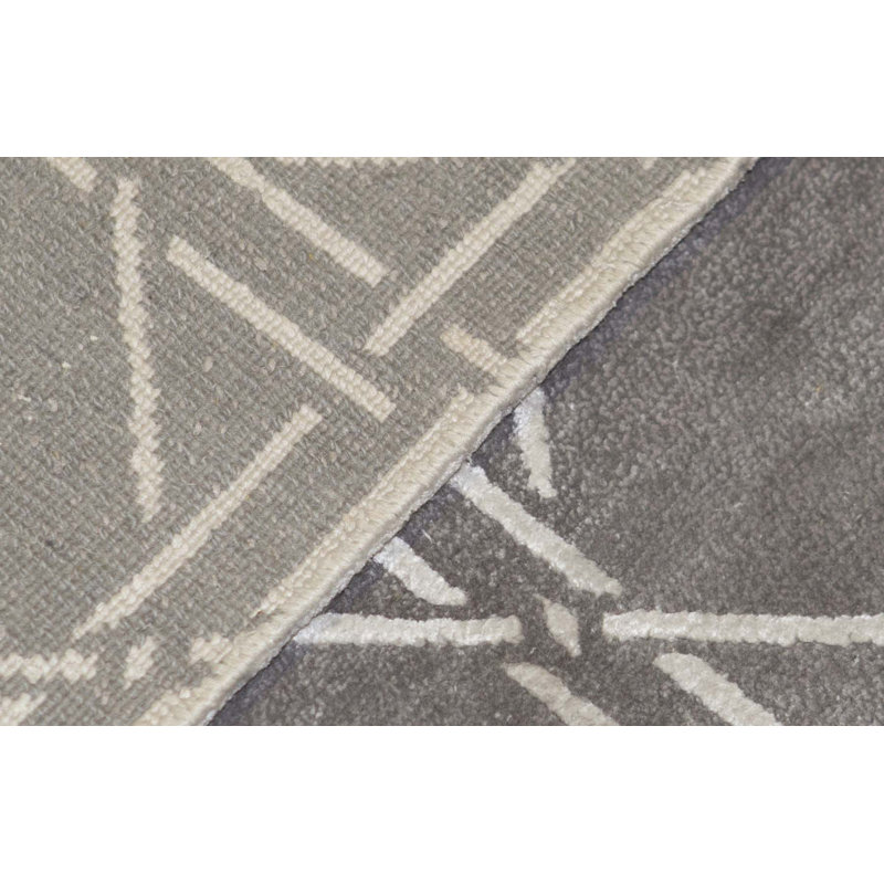 Tapis gris de haute qualité noué à la main