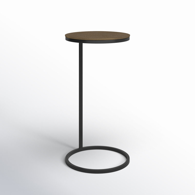 Addie End Table, Antique Gold Top/Black Base