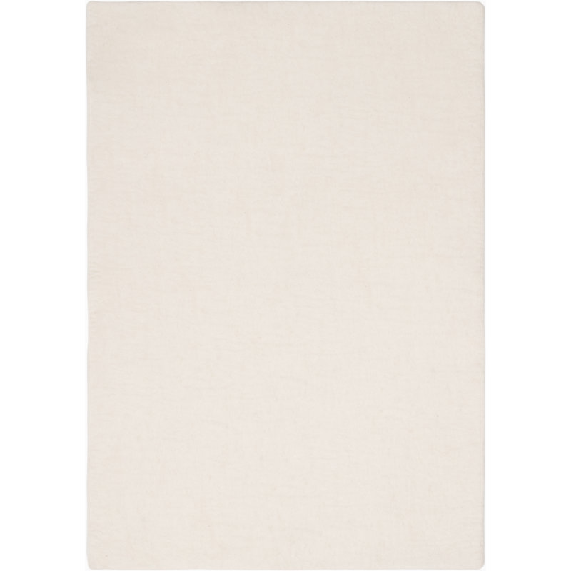 Solid Colour Wool Hand Woven Shag Area Rug, Rectangle 120 x 170cm