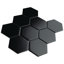 Metro Super 4" Hex Matte Black 10" x 11-1/2" Porcelain Mosaic Tile