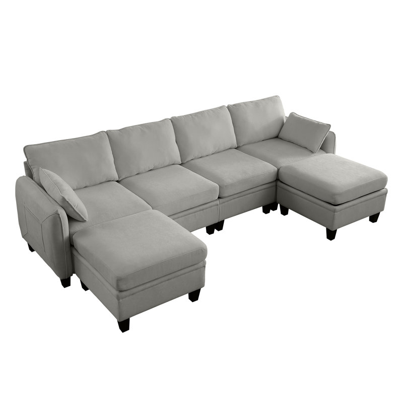 Canapé modulaire en chenille, Gris foncé