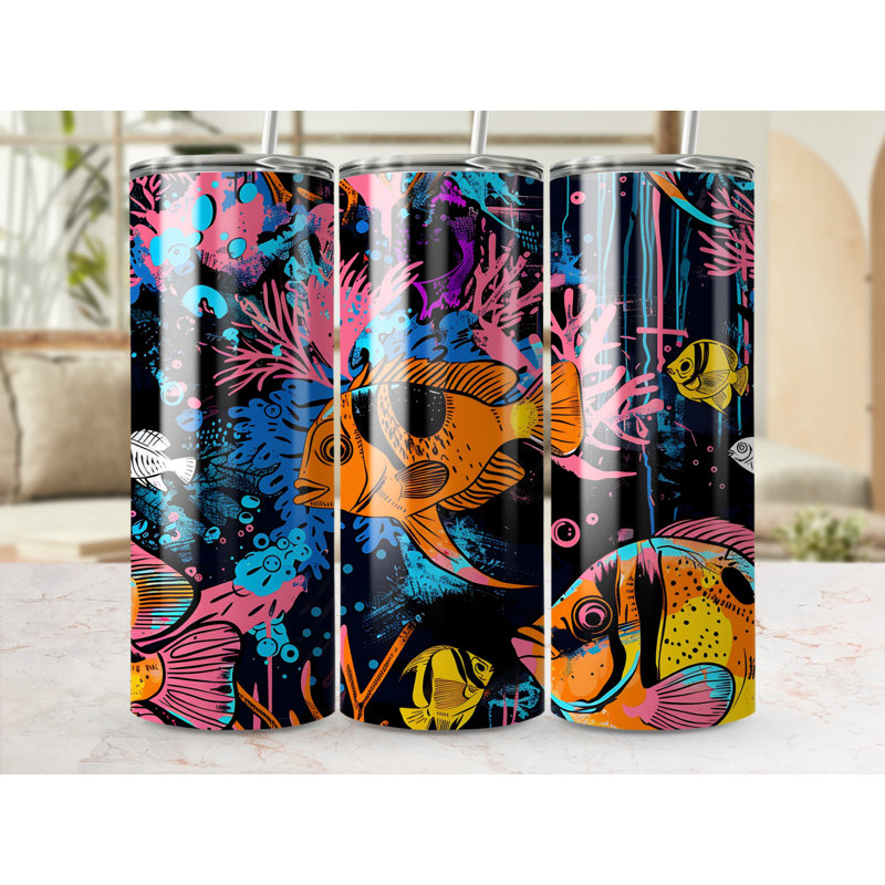 Choose Handmade Tumblers 591ml Vacuum Insulated Stainless Steel (18/8) Travel Tumbler with Straw