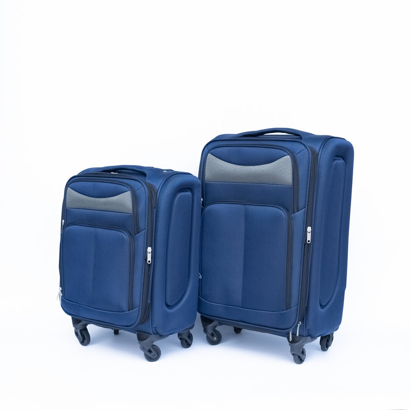 (20 + 24) Ensemble de valises deux pièces Mallette de transport Oxford sans verrou de mot de passe roue universelle BLEU