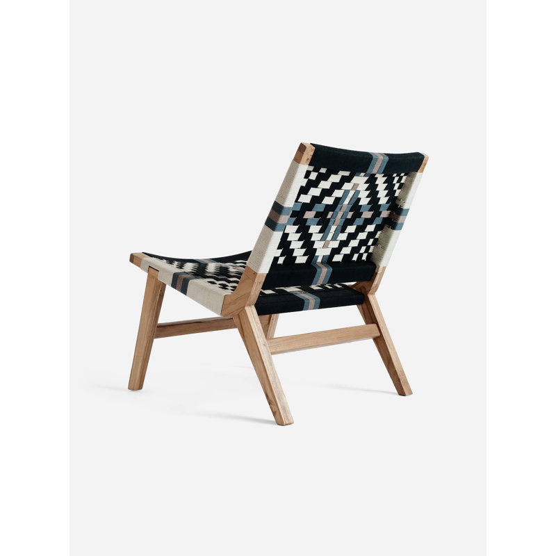 Casares Lounge Chair, Natural, Black/White Geometric