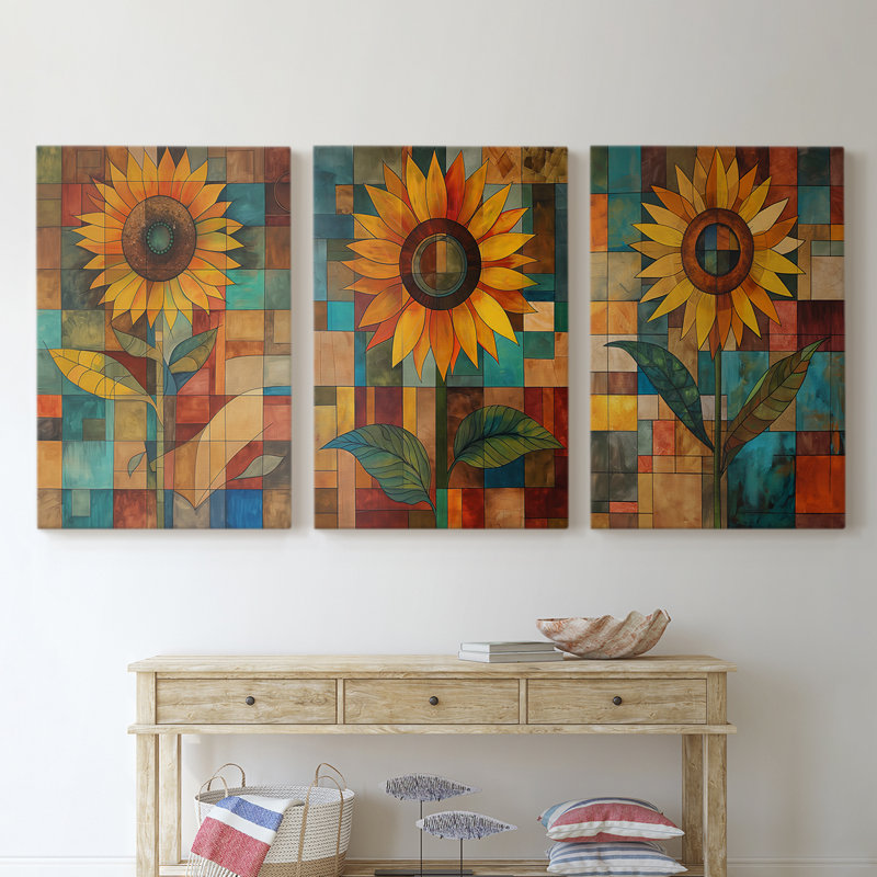 Floral Study Series CLXIV - Ensemble de toiles tendues avec châssis Premium - Prêt à être accroché