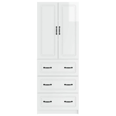  Cabinet Set 2 Pcs Engineered Wood Modern Storage Solution Sliding Door