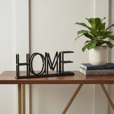 11" Black Metal Home Tabletop Sign