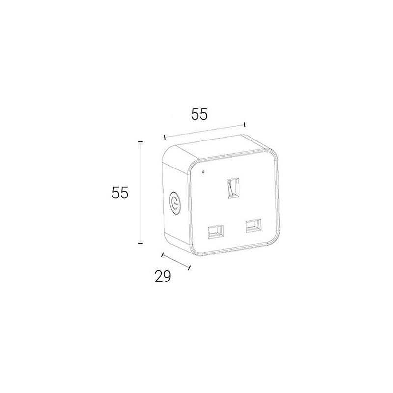 Smart  WiZz Connect EU Plug (White) 3 Pin Type G UK Plug Wi-Fi/Bluetooth Controlled - 4l1/8035