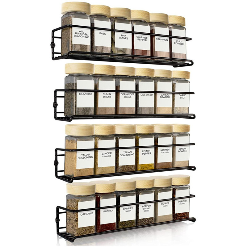 Wall Mounted Spice Racks Set Of 4