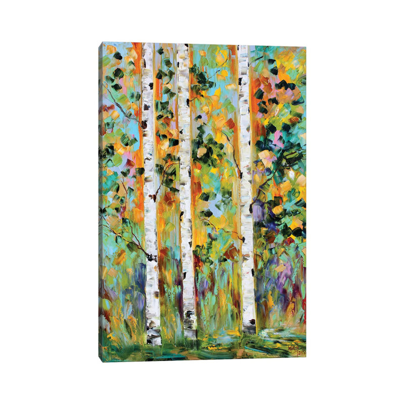 Autumn Birch Trees by Karen Tarlton - Wrapped Canvas Painting, 20.32 cm H x 30.48 cm W