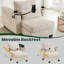 Chaise longue convertible en velours côtelé avec port USB, porte-gobelets et accoudoirs de rangement-1101871766