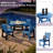 Immie 5 Piece HDPE Outdoor Dining Table Set With Umbrella Hole, Blue-752125445