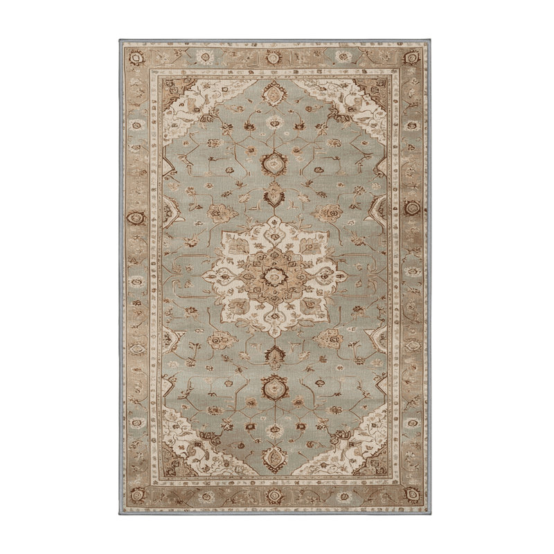 Tapis gris Afyon lavable à la machine, Rectangle 6 pi x 9 pi