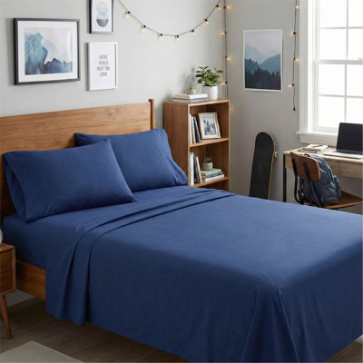Aeropostale 6 Piece Premium All Season Microfiber Sheet Set, 4 Pillow Cases, 1 Fitted Sheet, 1 Flat Sheet, Fits Mattresses up to 16” Deep, Full Size, Gray