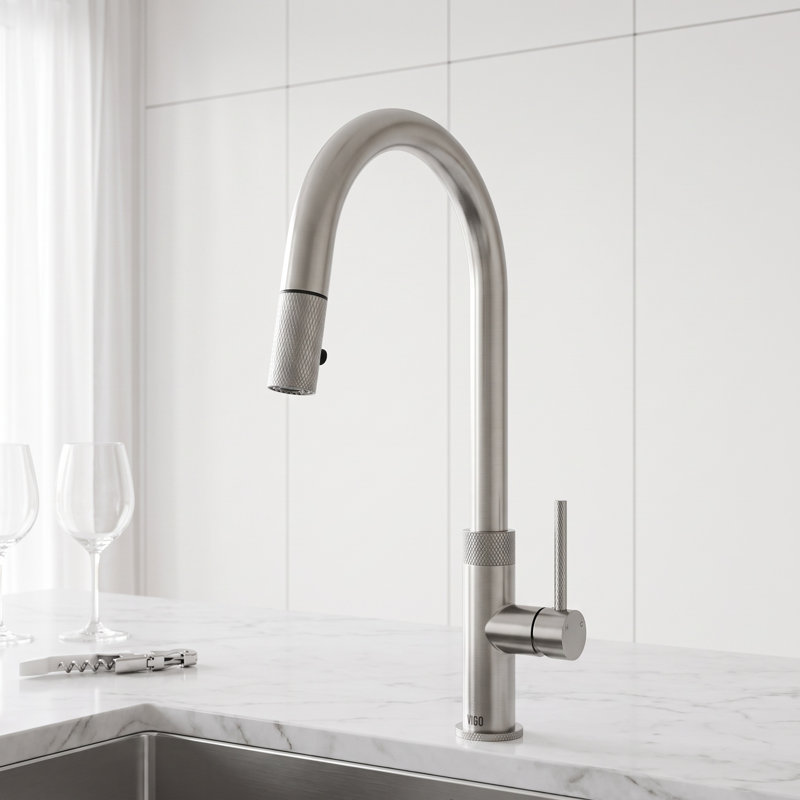 Robinet de cuisine à douchette extractible 2 fonctions H 19 po Bristol, Acier inoxydable