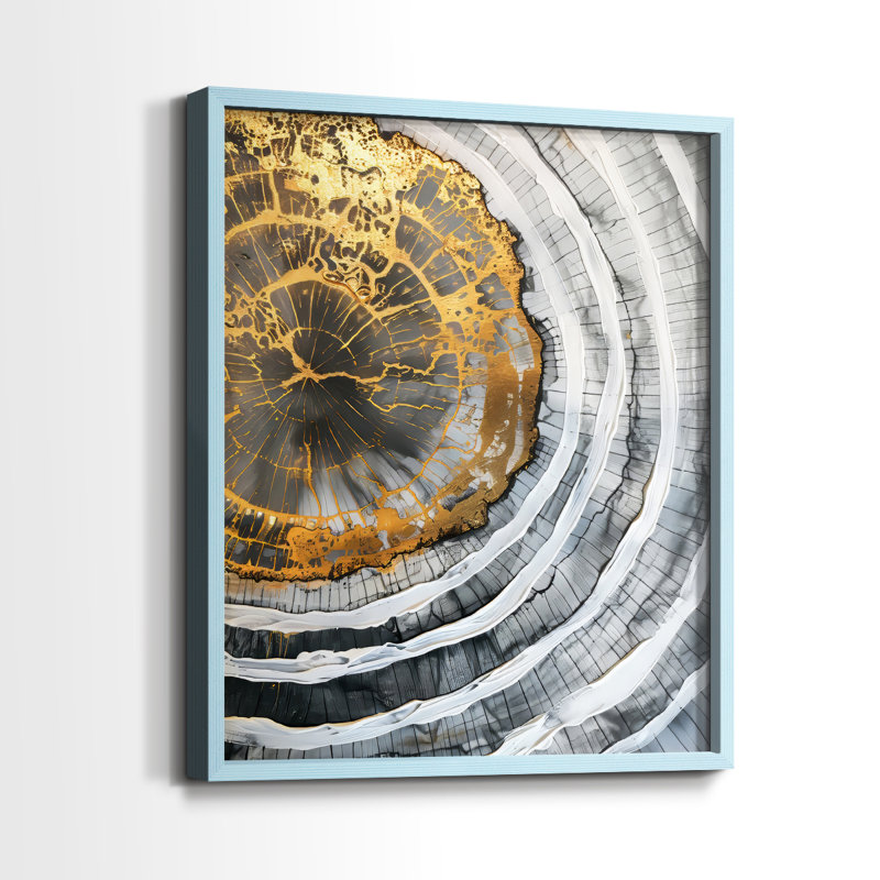 ABSTRACT Series CCxxxi - reproduction encadrée de qualité supérieure - prête à être accrochée - aucun clou requis, Bleu