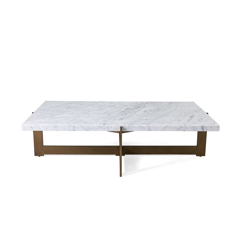 Peterson Marble Coffee Table, Polished Carrara