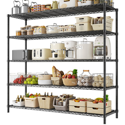 Height-Adjustable Garage Wire Shelving Unit for Kitchen, Laundry Room, Pantry, Warehouse, Basement