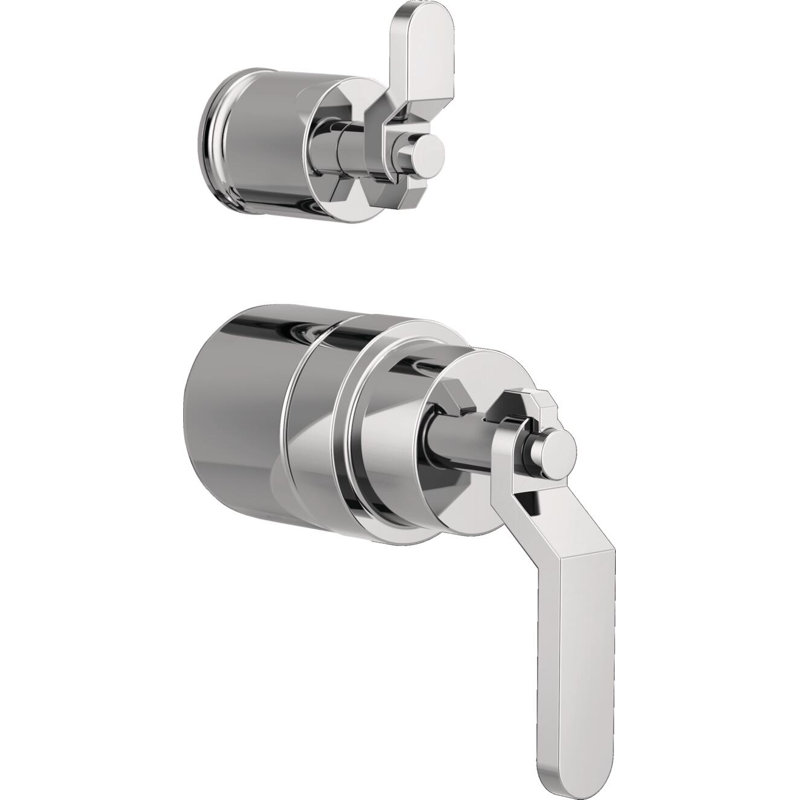 Litze® Rook Shower Integrated Valve with Handles, Industrial Lever, Chrome