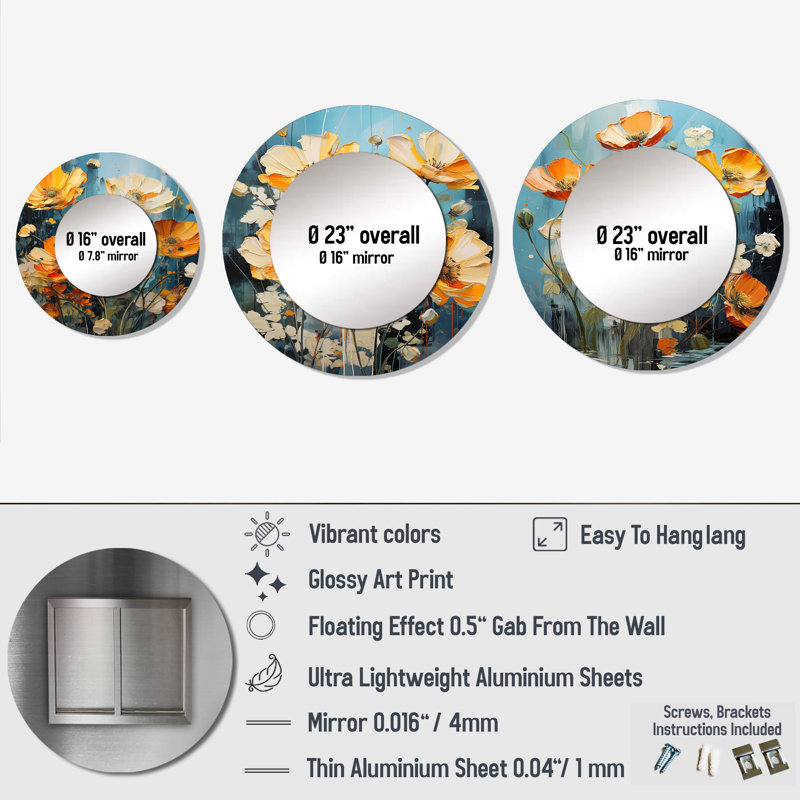 Miroir mural en aluminium Mascud