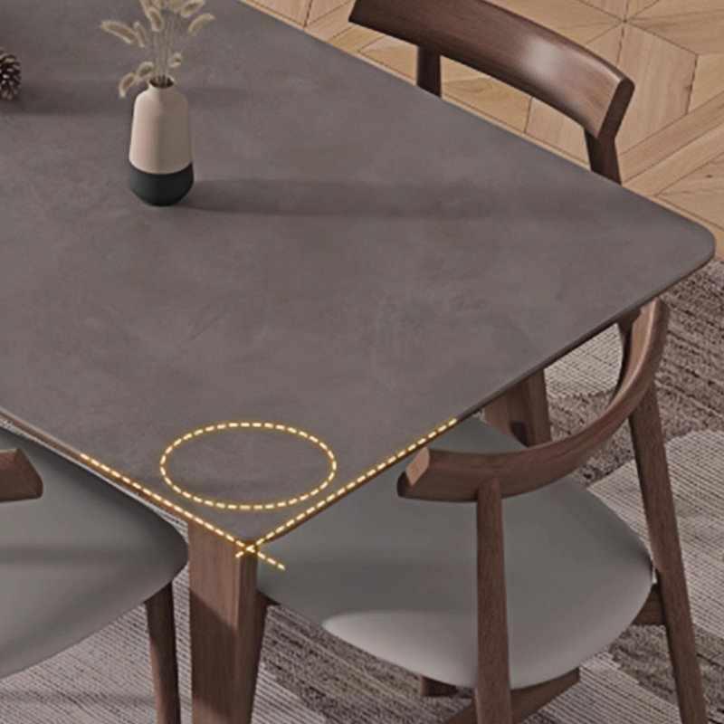 Ensemble de table de salle à manger rectangulaire en bois massif gris mat, H 29,52 po x L 62,99 po x l 31,49 po