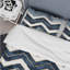 Ensemble de housse de couette transitionnel bleu doré à chevrons Glam V-109161143