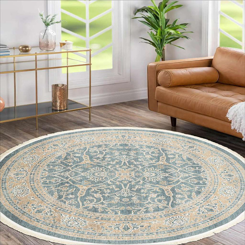 Tapis lavables antidérapants Alfa, Rond 4 pi 11 po