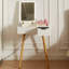 Petite coiffeuse de maquillage, bureau avec 2 tiroirs, organisateur de miroir rabattable, coiffeuse de maquillage pour chambre à coucher, vestiaire