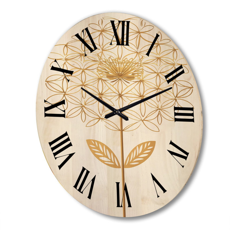 Horloge murale surdimensionnée en bois Blooming, Très grand