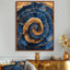 «Graecyn Aqua Crystal and Wood Slide Spiral I», art mural cristaux